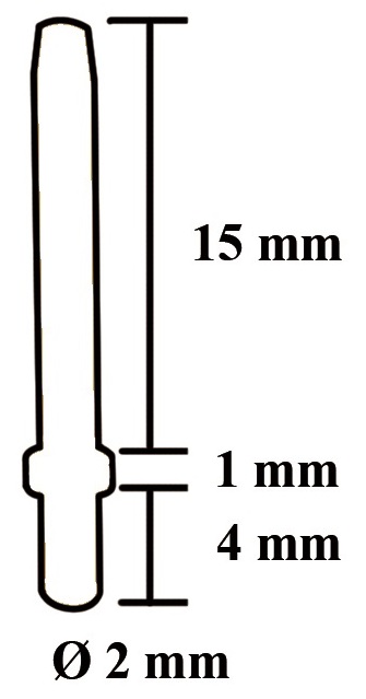 Dimensiones Pin cilíndrico Largo 20mm