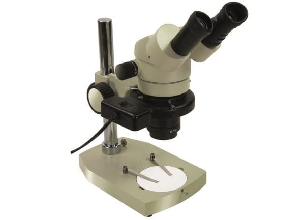 Microscopio con pie