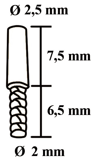 Pin cilíndrico corto «moleteado» 14 mm
